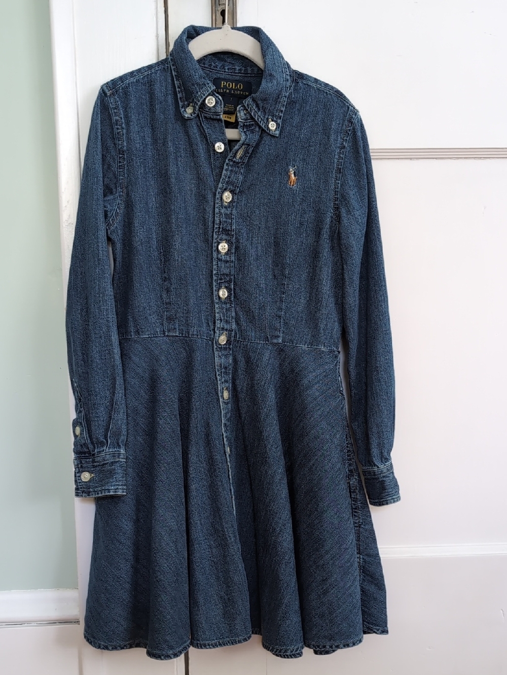 Girls Polo Ralph Lauren Denim Dress, Size 7